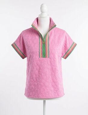 NEW EMILY MCCARTHY poppy top in magenta cheetah